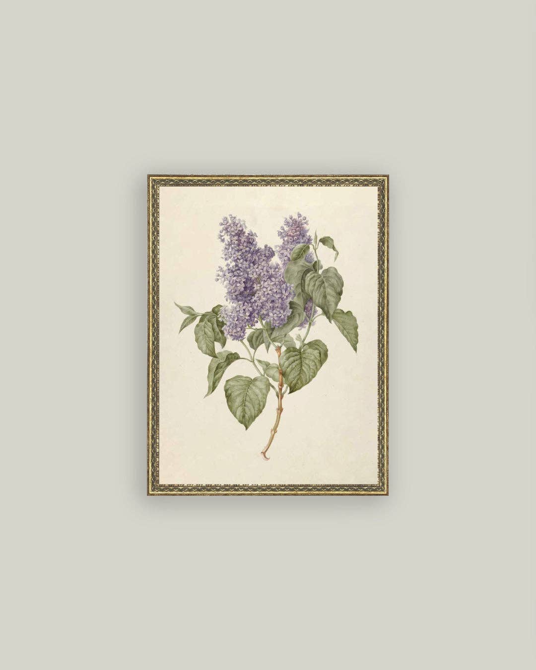 Lilac Branch Framed Antique Art