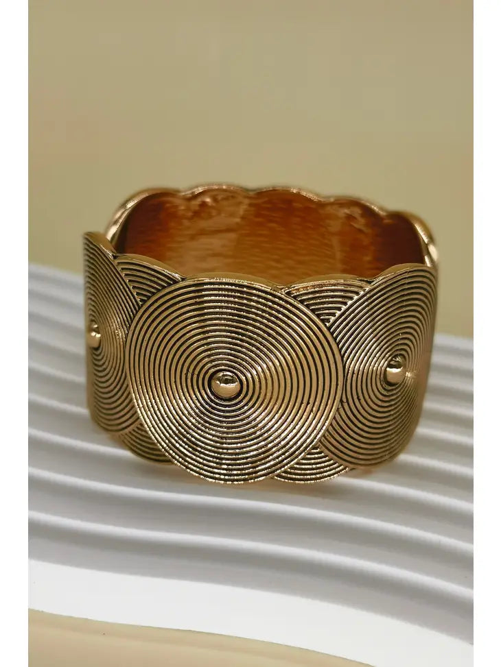 Vintage Wide Spring Bangle Bracelet