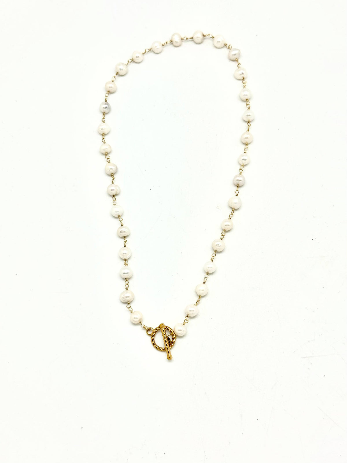 Necklace Genuine Freshwater Pearl on 14kWirePlated 18”
