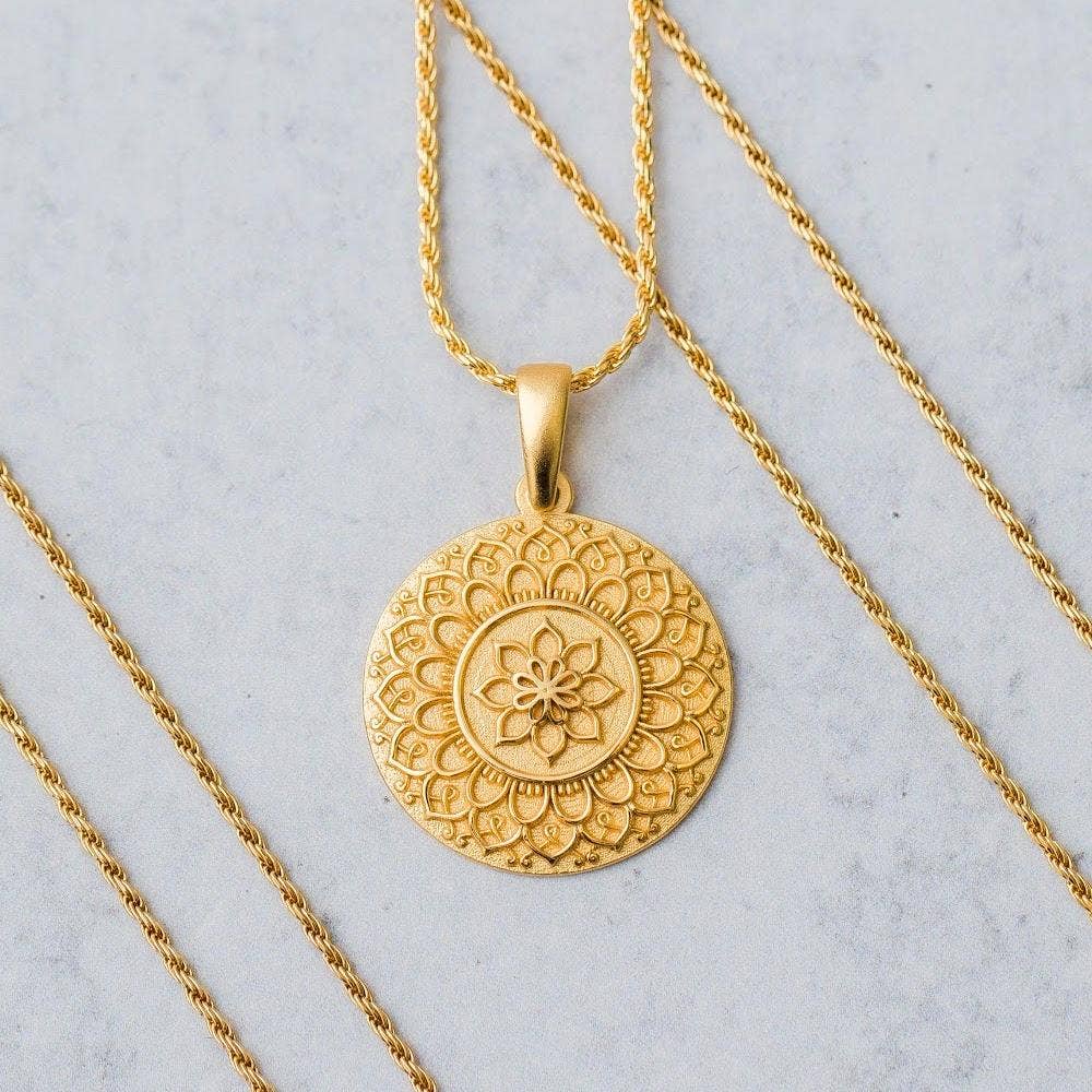 I Am Strong And Powerful - inspirational mandala necklace