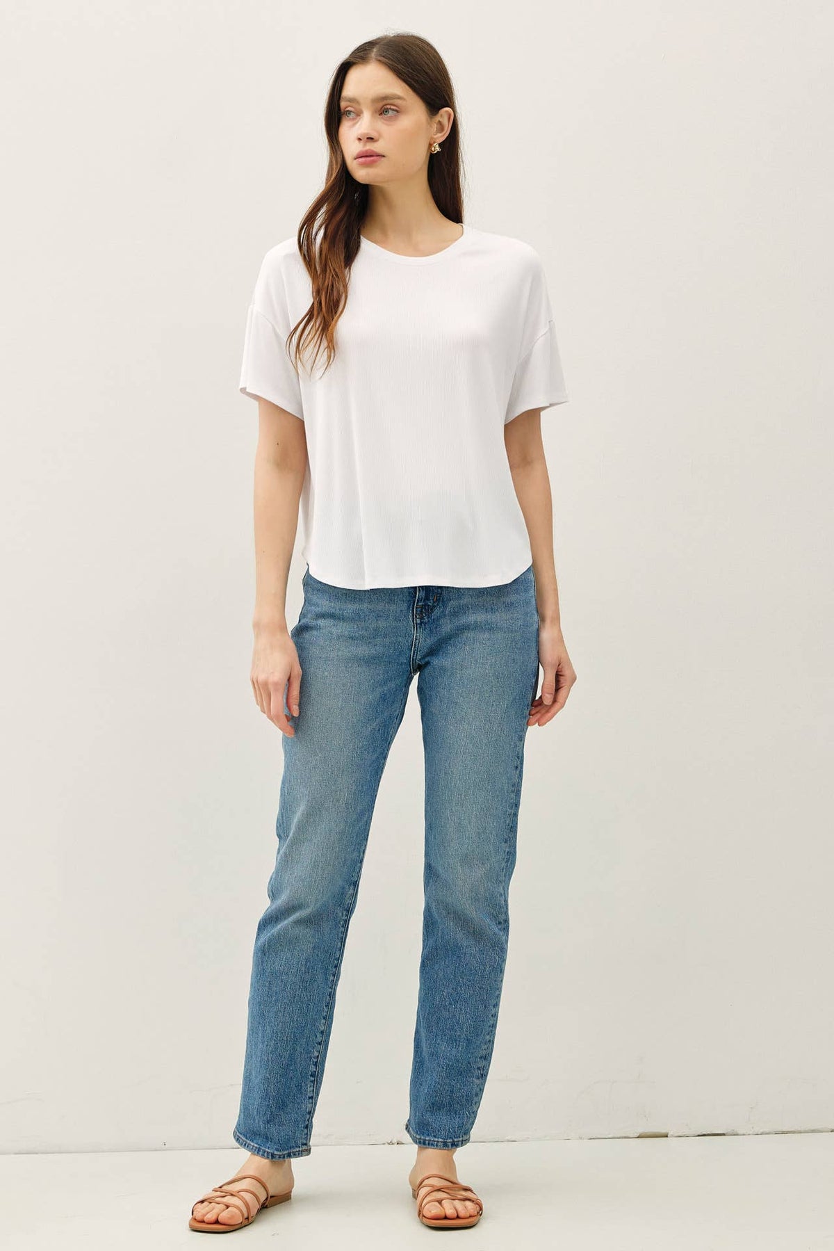 GARMENT DYE RIBBED BOXY FIT T-SHIRT
