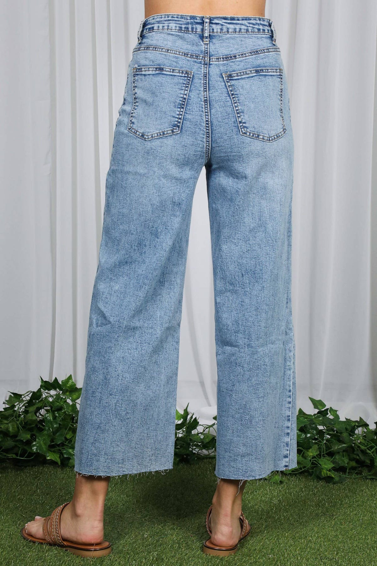 Trendy Cropped Stretchy Casual Washed Denim Jean VP83028
