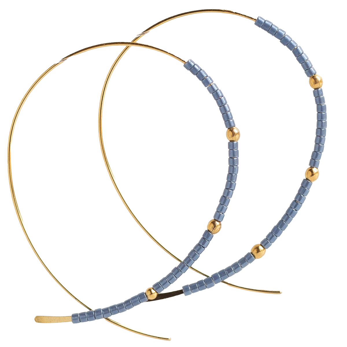 Confetti Beaded Earrings-Cornflower, Minimalist, Threader