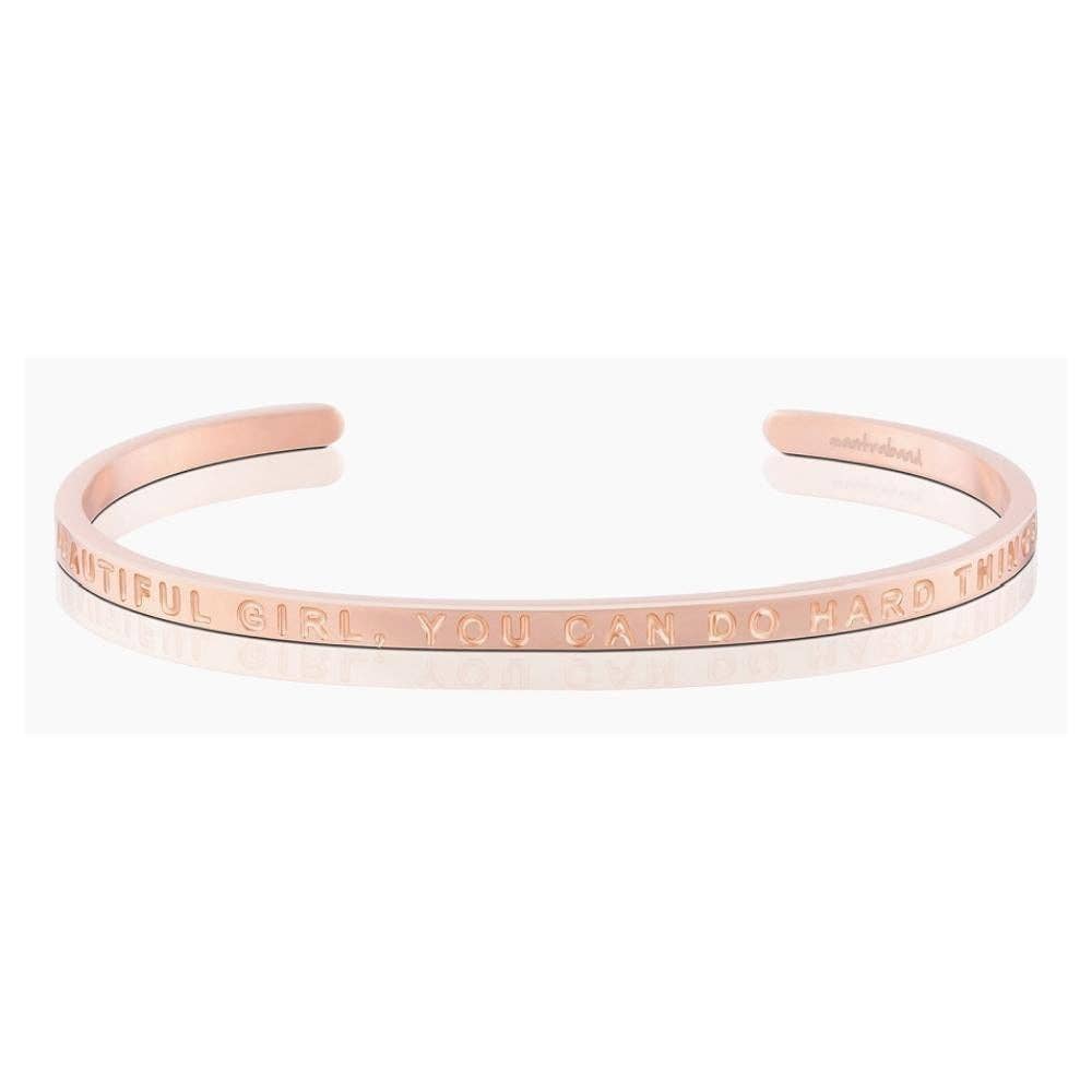 Beautiful Girl, You Can Do Hard Things - quote bracelet