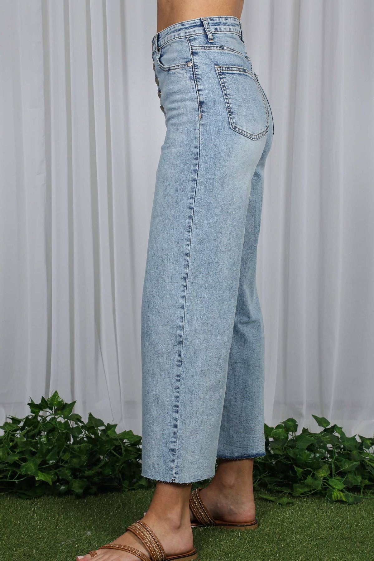 Trendy Cropped Stretchy Casual Washed Denim Jean VP83028