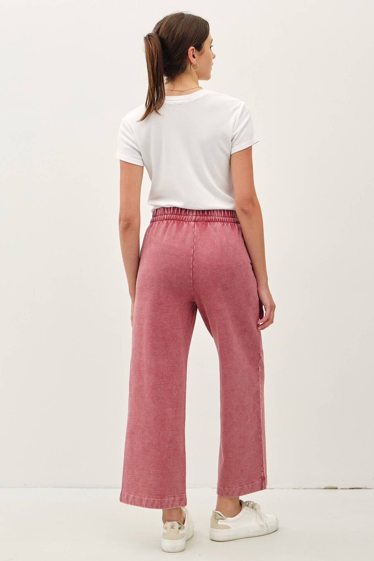 ACID WASH COTTON DRAWSTRING SWEATPANTS