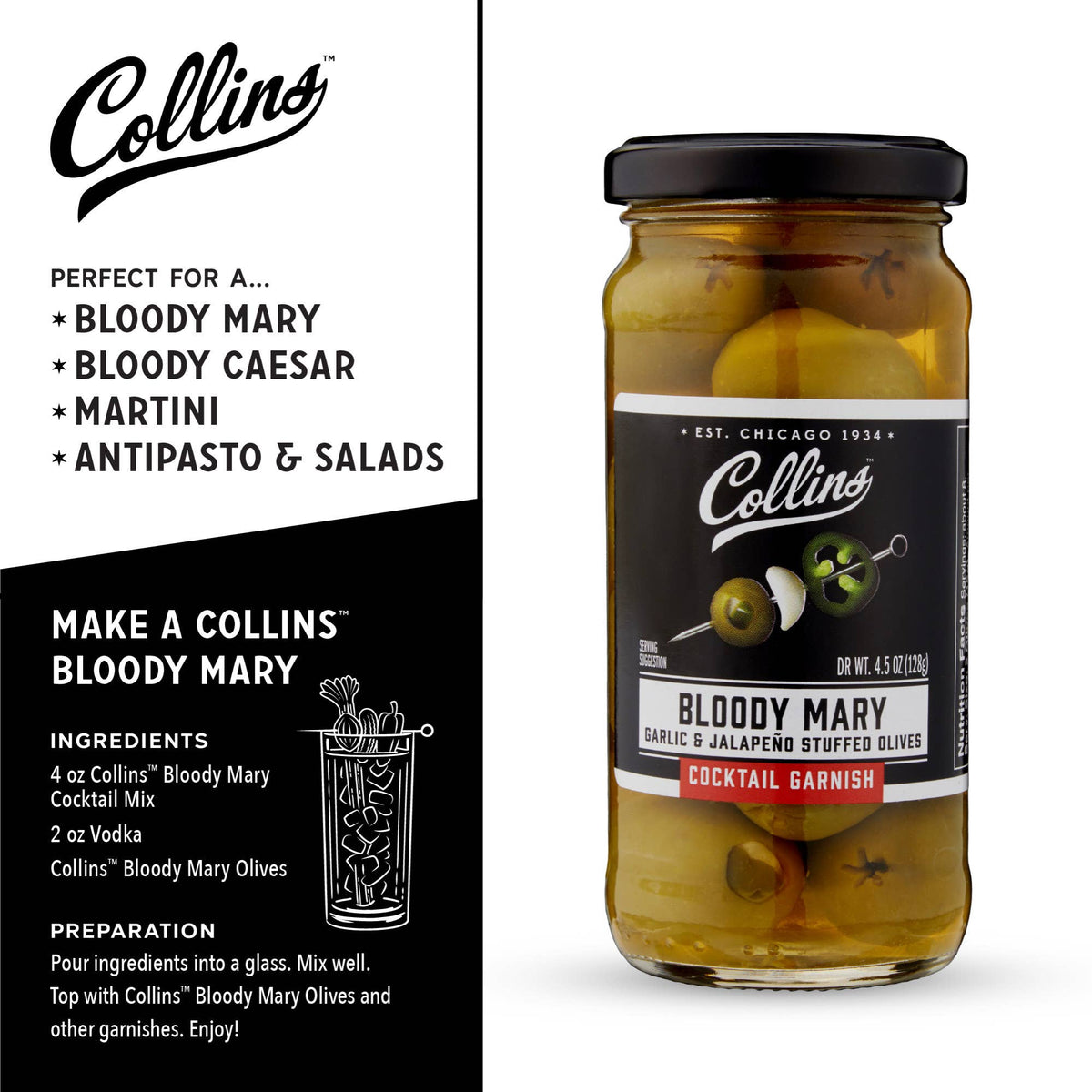 Gourmet Jalapeno and Garlic Stuffed Cocktail Olives 4.5 oz