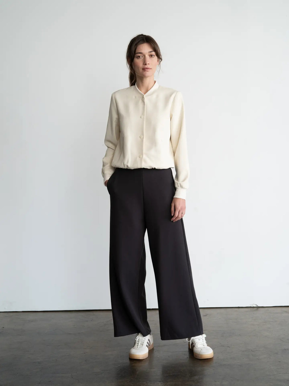 Minimal Buttery-Textured Blouson Jacket