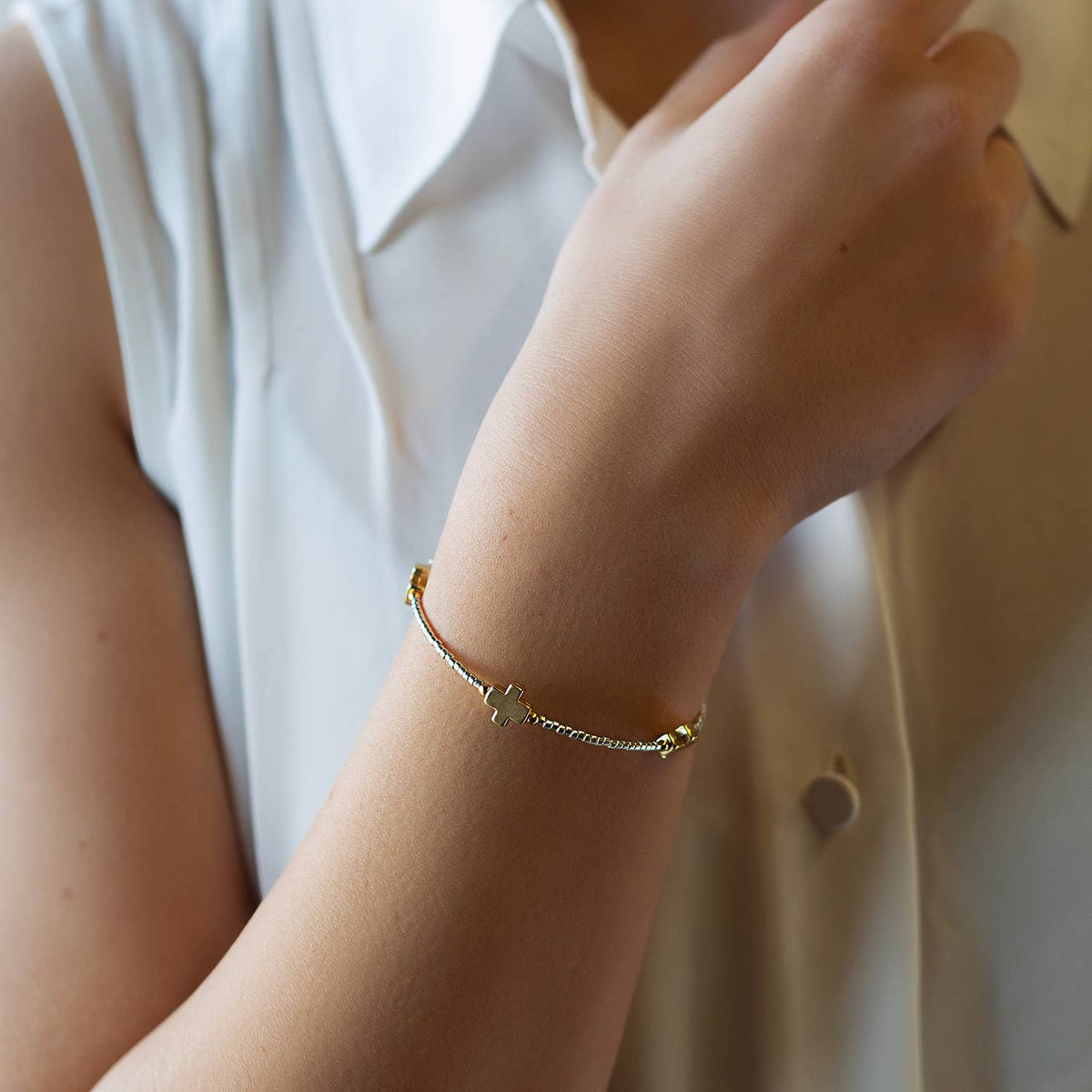 Faithful Cross Bangle-Silver, Cross Bracelet | Christian