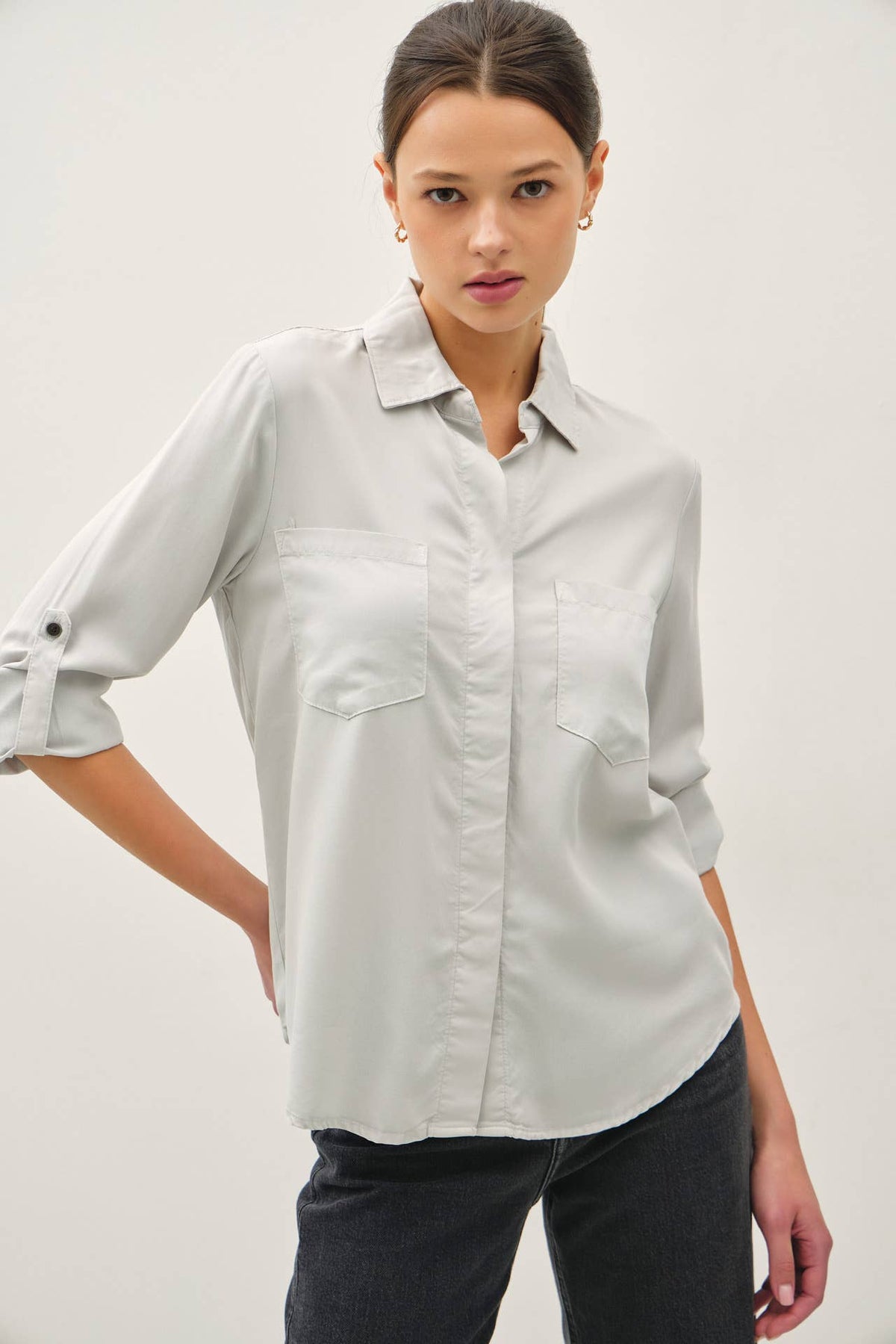 TENCEL ROLLED CUFF SHIRTS