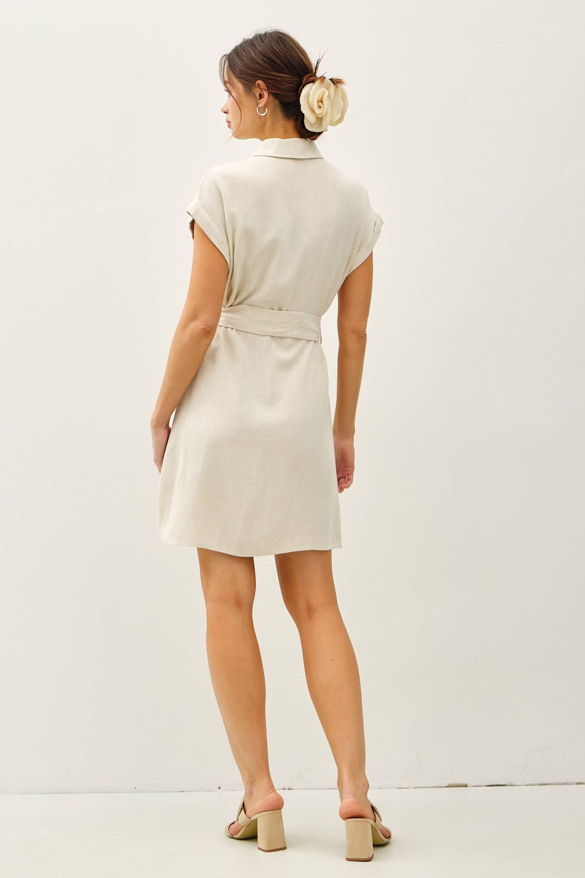 BUTTON UP SHORT SLEEVE DRESS