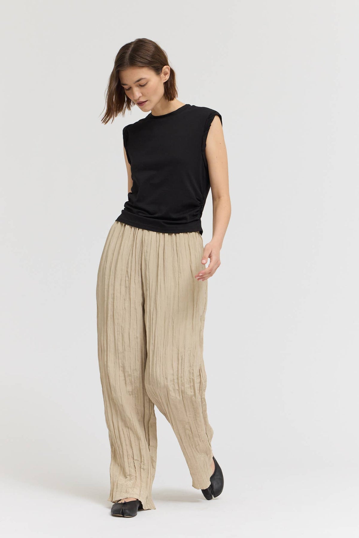  TWIST DETAIL COTTON SLEEVELESS TOP