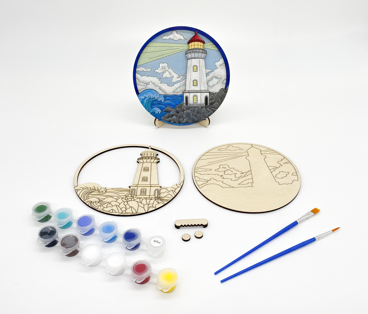 Lighthouse Coastal DIY Paint Kit – Layered Wood Ocean Art