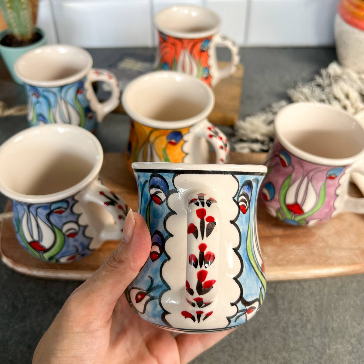 Hand Painted Ceramic Mugs, Coffee Mugs, Floral Handmade Mug