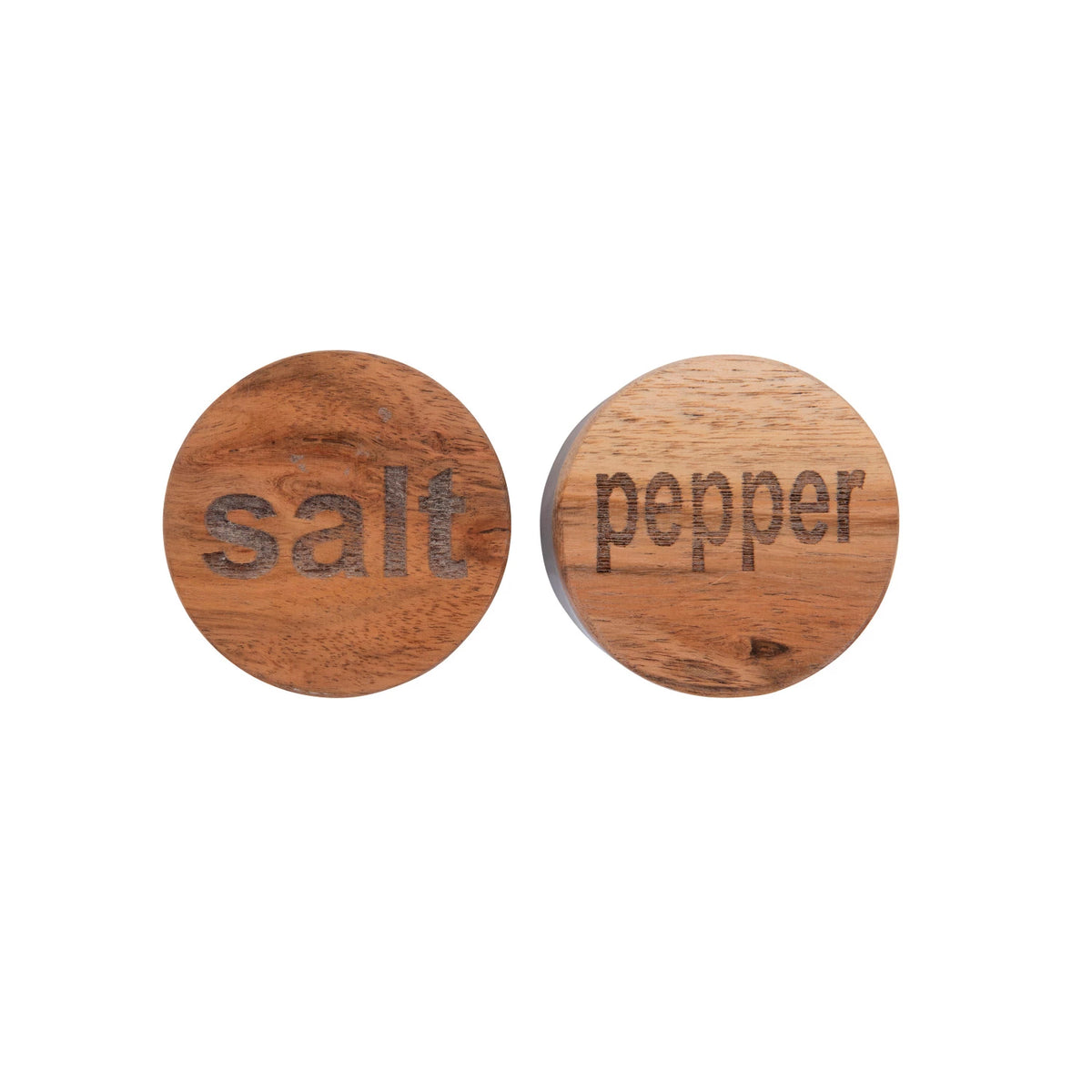 Salt & Pepper Pinch Pots with Wood Lid - 2 styles. Each Sold Separately.