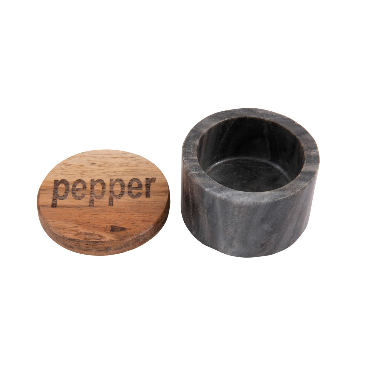 Salt & Pepper Pinch Pots with Wood Lid - 2 styles. Each Sold Separately.