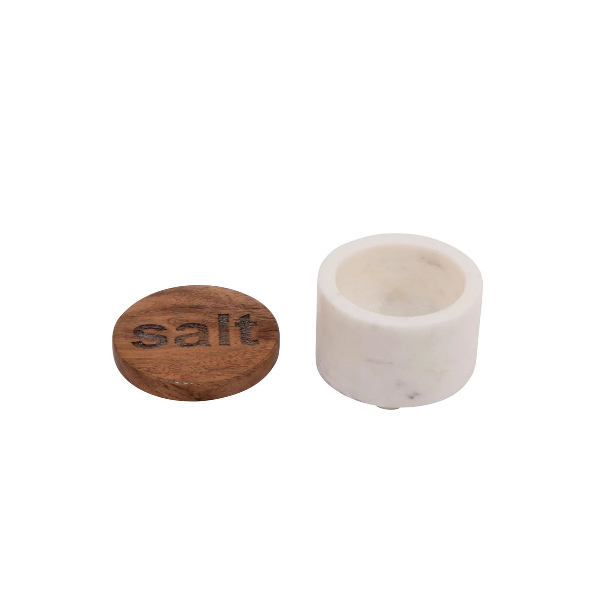 Salt & Pepper Pinch Pots with Wood Lid - 2 styles. Each Sold Separately.