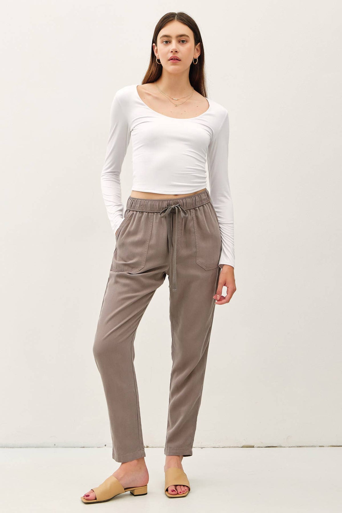 NEW COLOR -TENCEL TAPERED PANTS