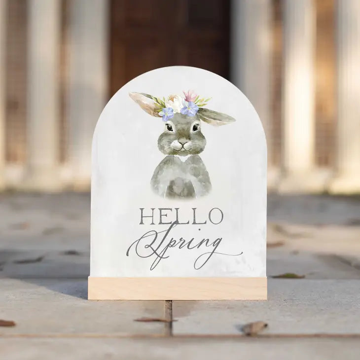 Hello Spring Easter Bunny Arch Sign