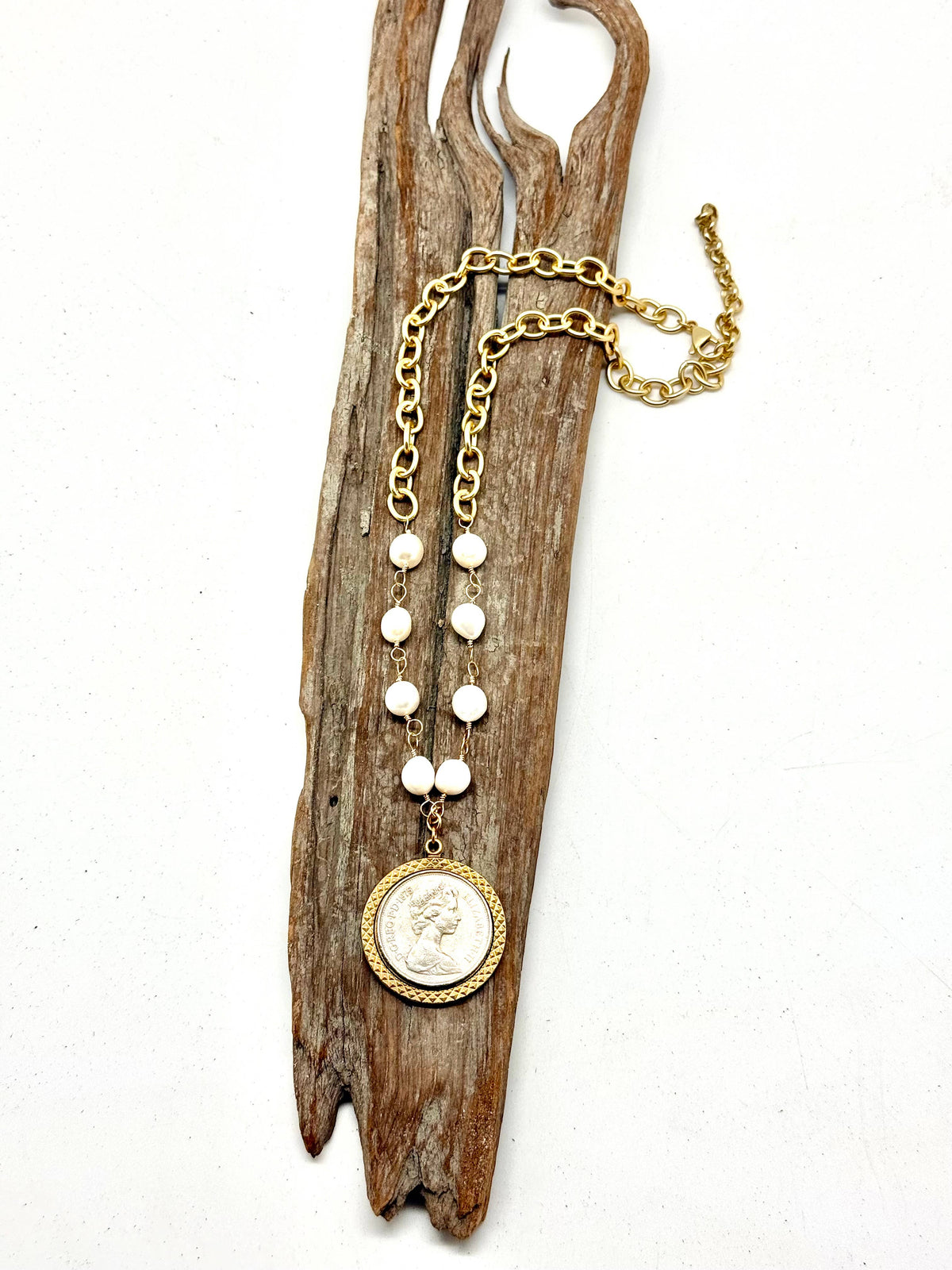 Necklace Queen Elizabeth/Freshwater Pearl/Alloy Plated 18”