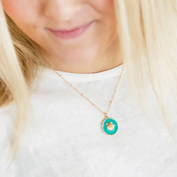 Feeling Nauti Aqua Seashell Necklace