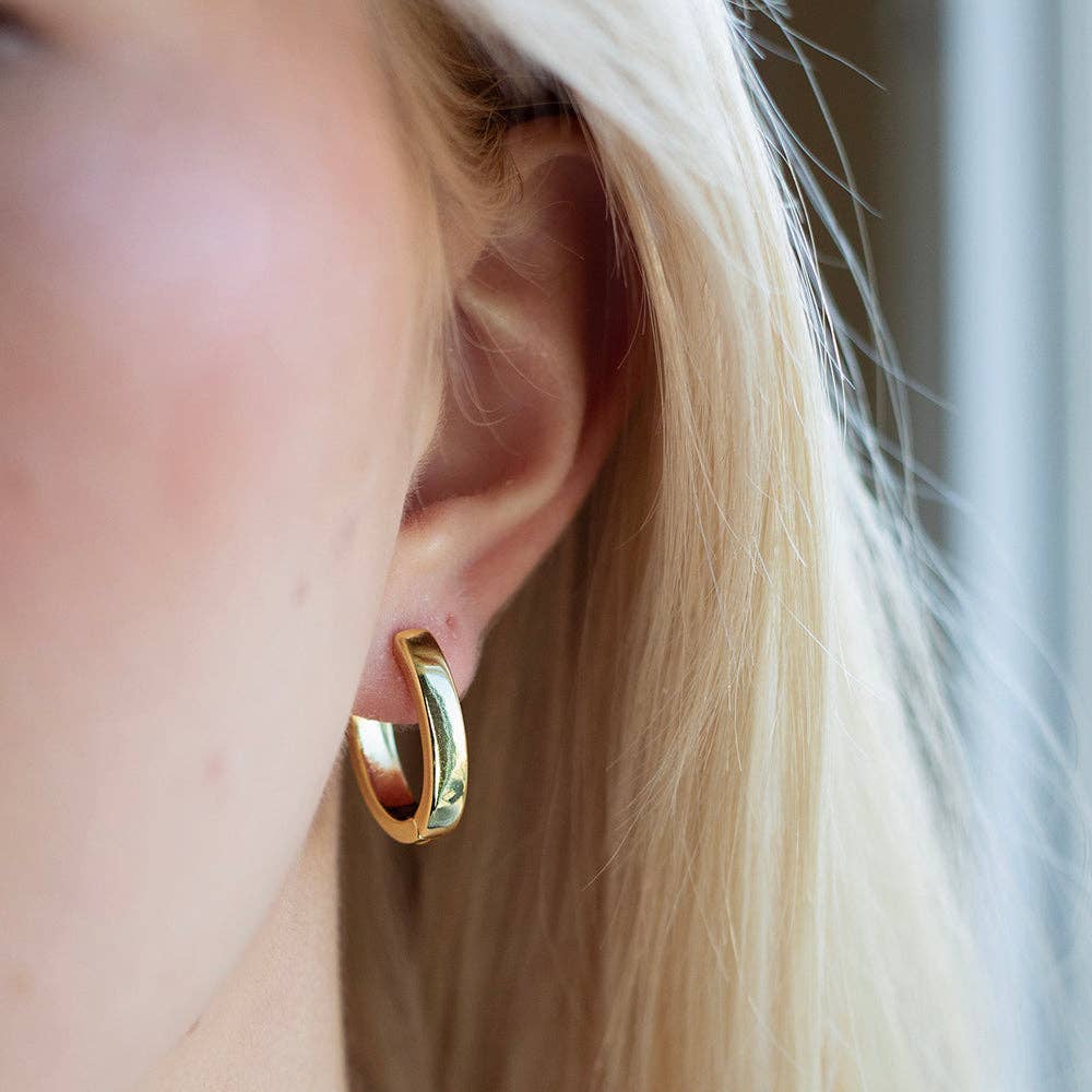 Gilded Gold Earrings-Oval Hoops | Hoop Earrings for Women