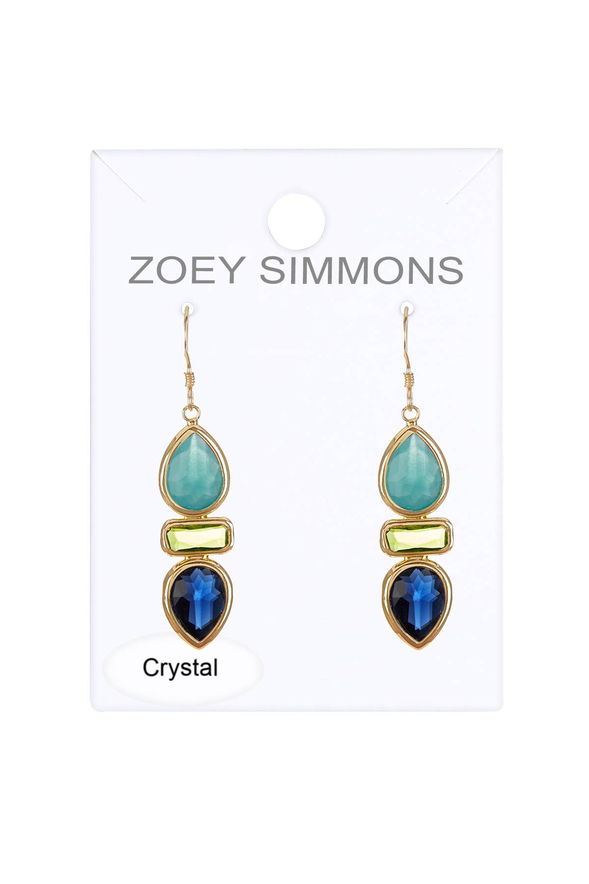 Amazonite Crystal & Mixed Crystal Drop Earrings - GF