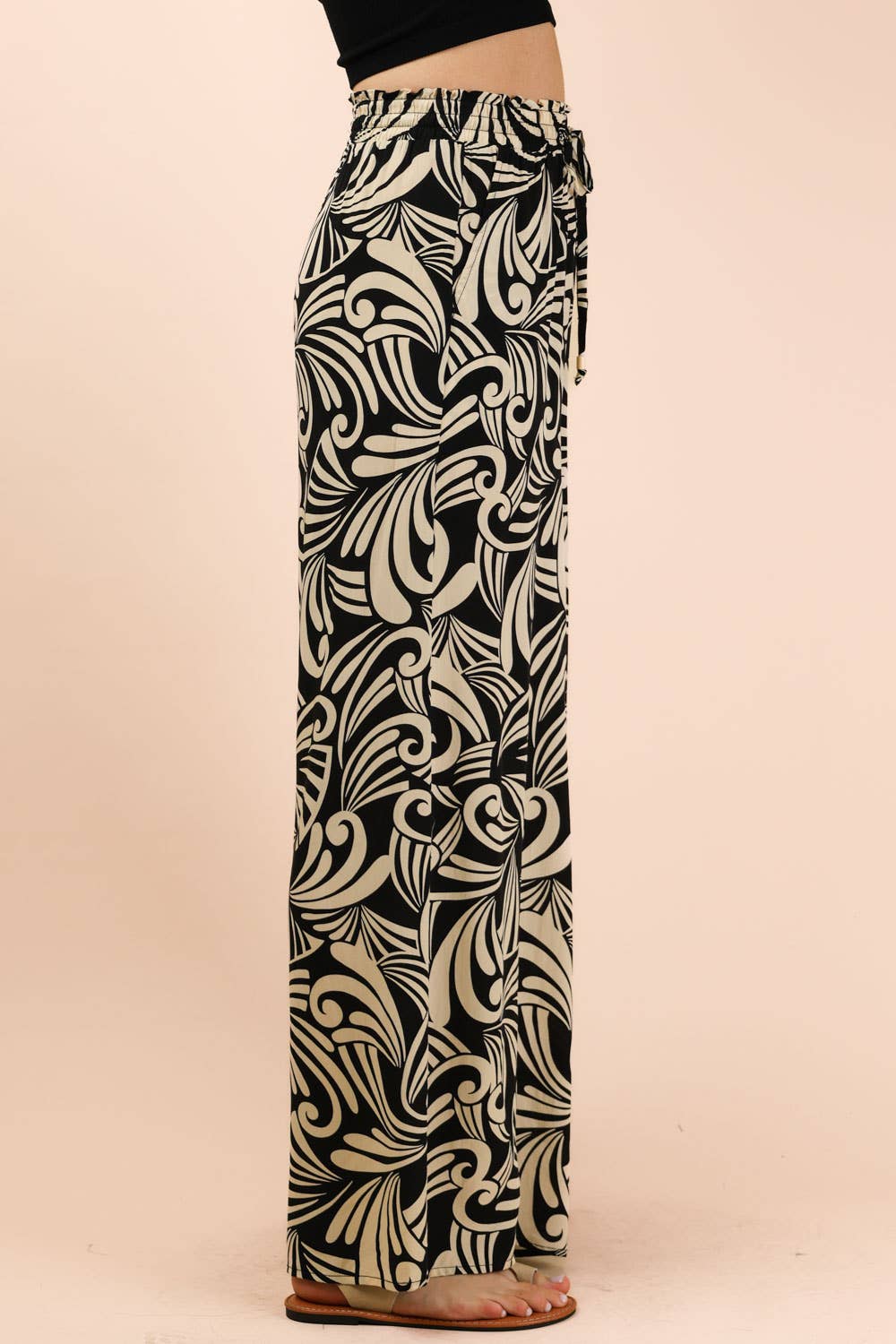 NP70715 - Printed Wide Leg Long Pants