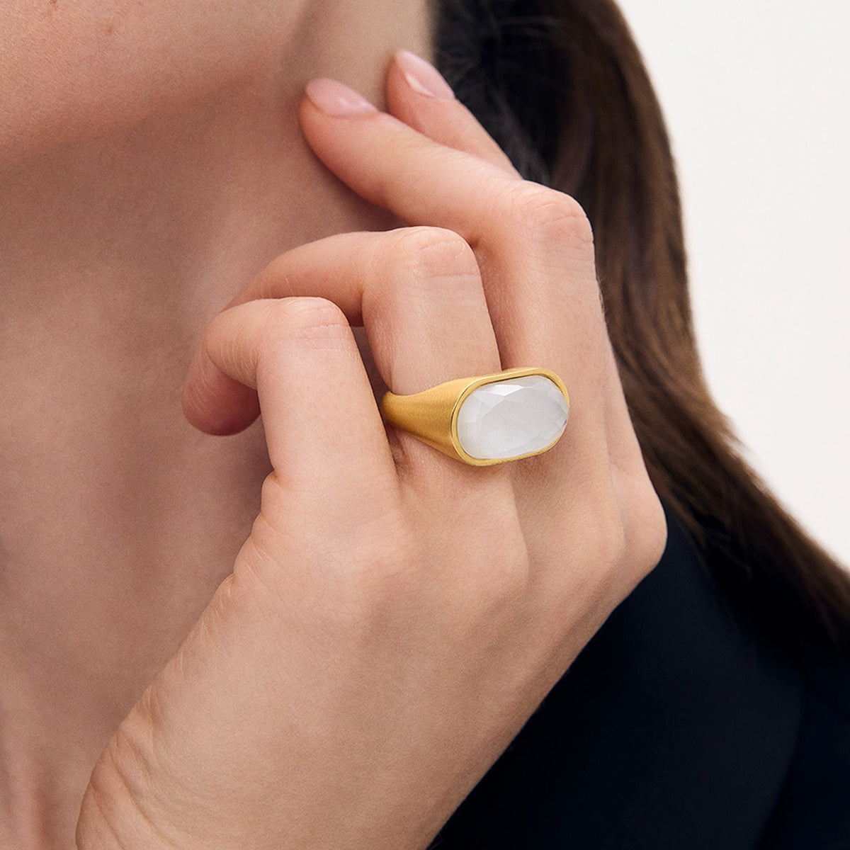 Mercer Gemstone Statement Ring - Gold - Iridescent