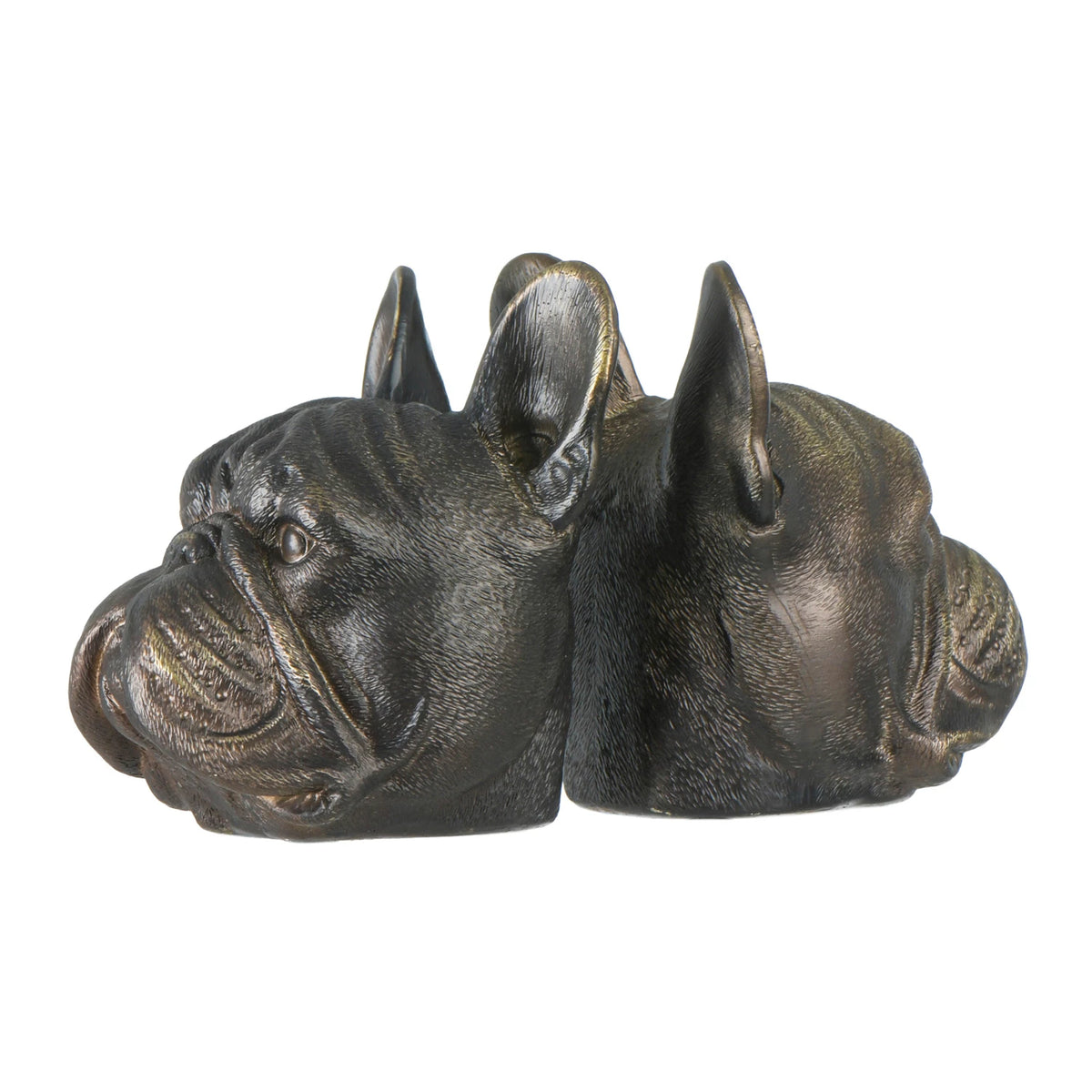 Dog Head Bookends with Antique Bronze Finish - Set of 2