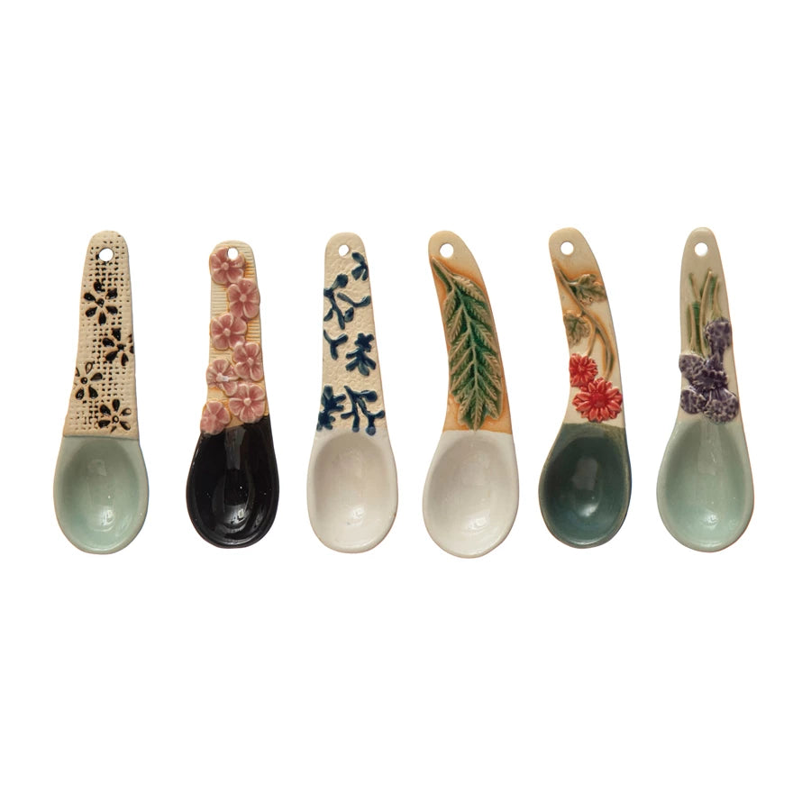 Hand-Painted Floral Handled Spoons