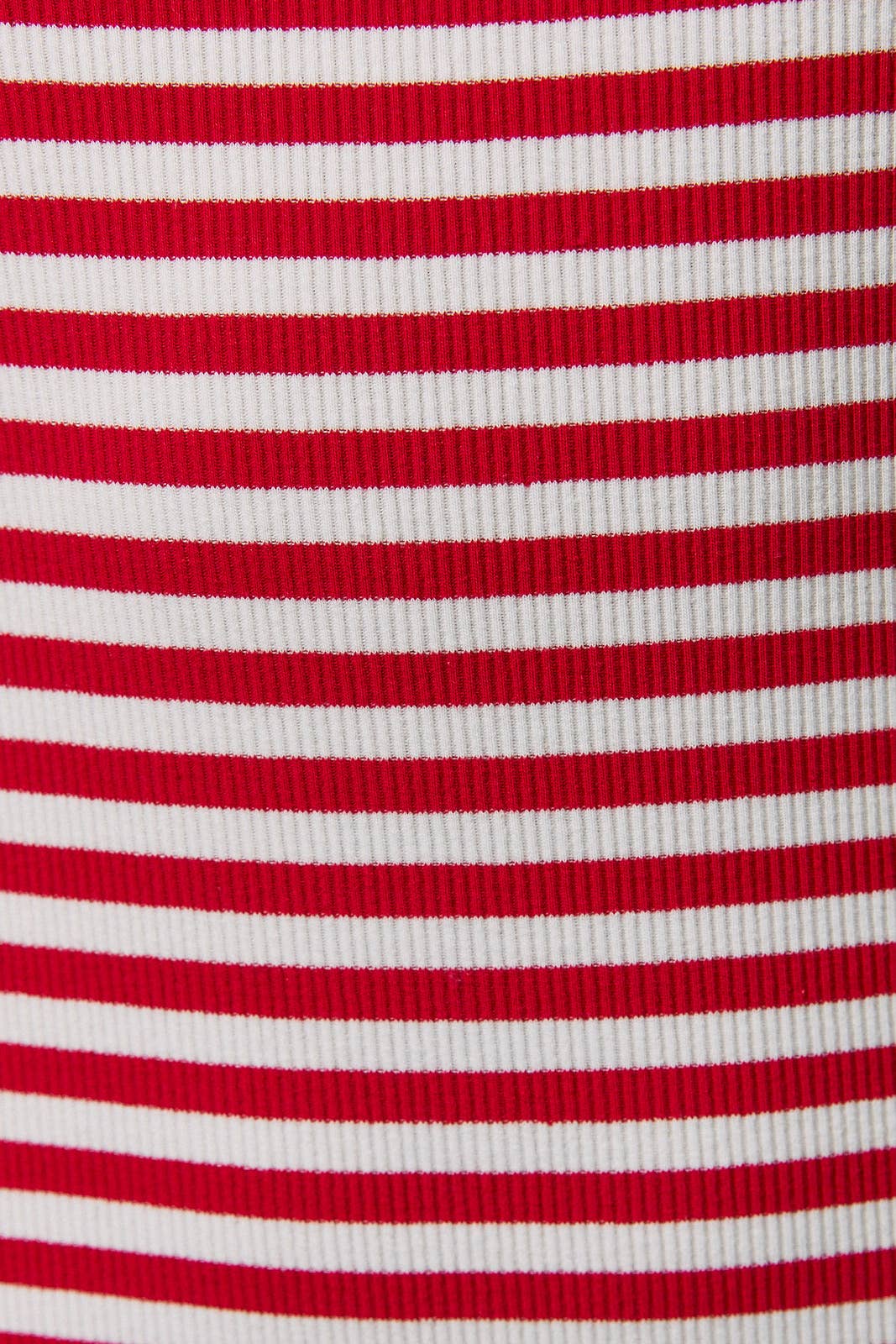 SPAGHETTI BINDING STRIPE MIDI DRESS
