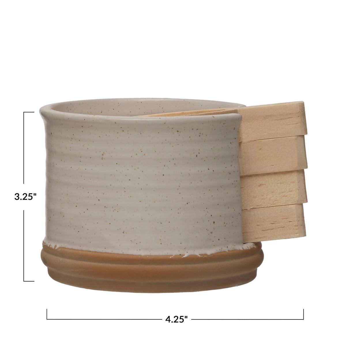 Pine Wood Tapas Plates with Stoneware Holder - Set of 5