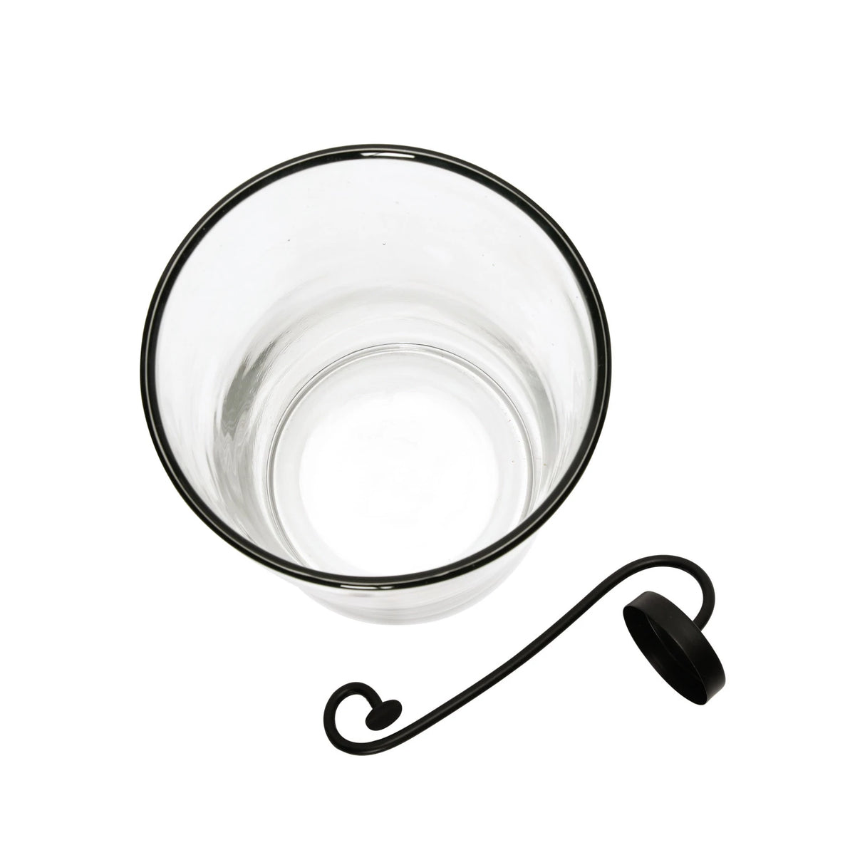 Glass Hurricane with Metal Candle Holder - 2 Sizes