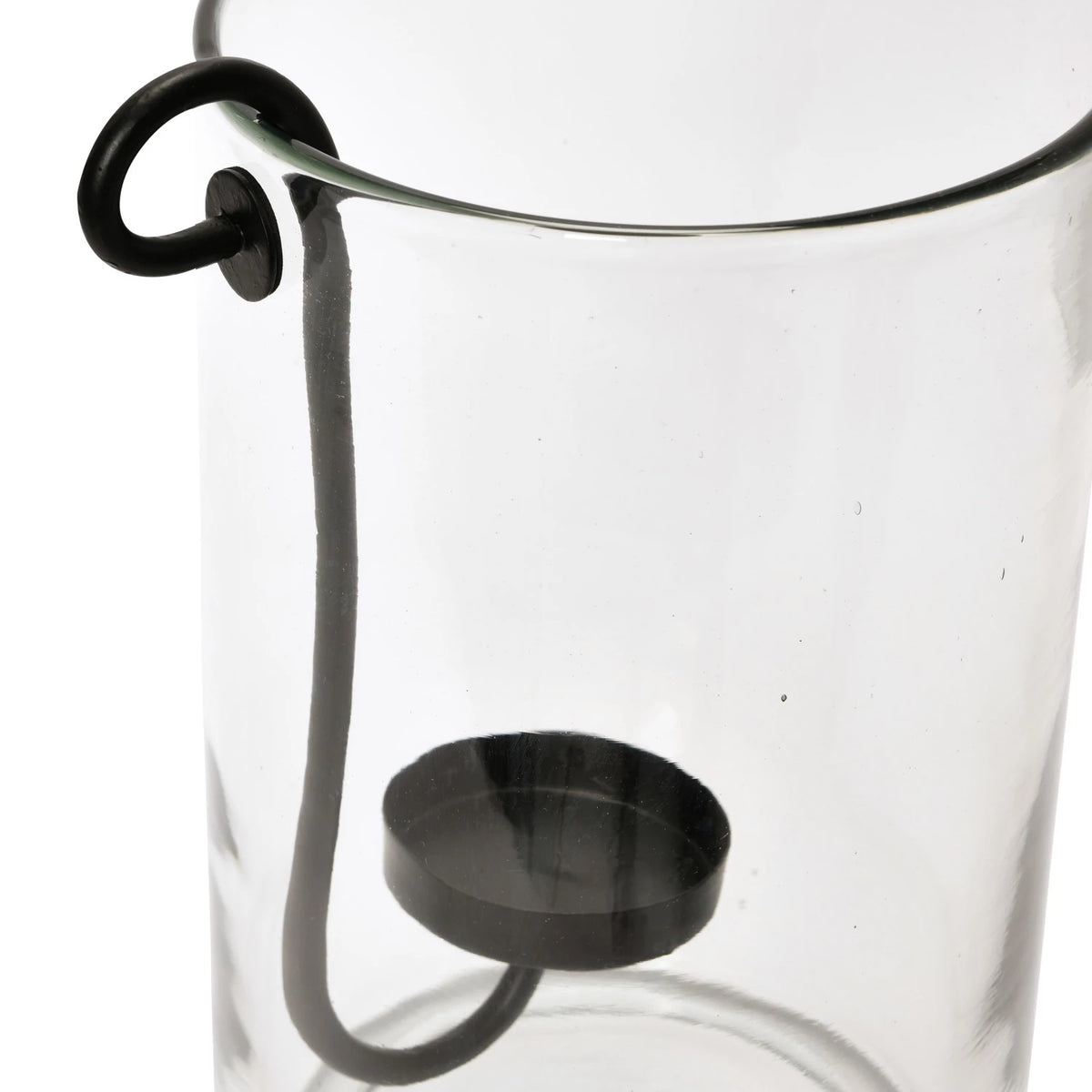 Glass Hurricane with Metal Candle Holder - 2 Sizes