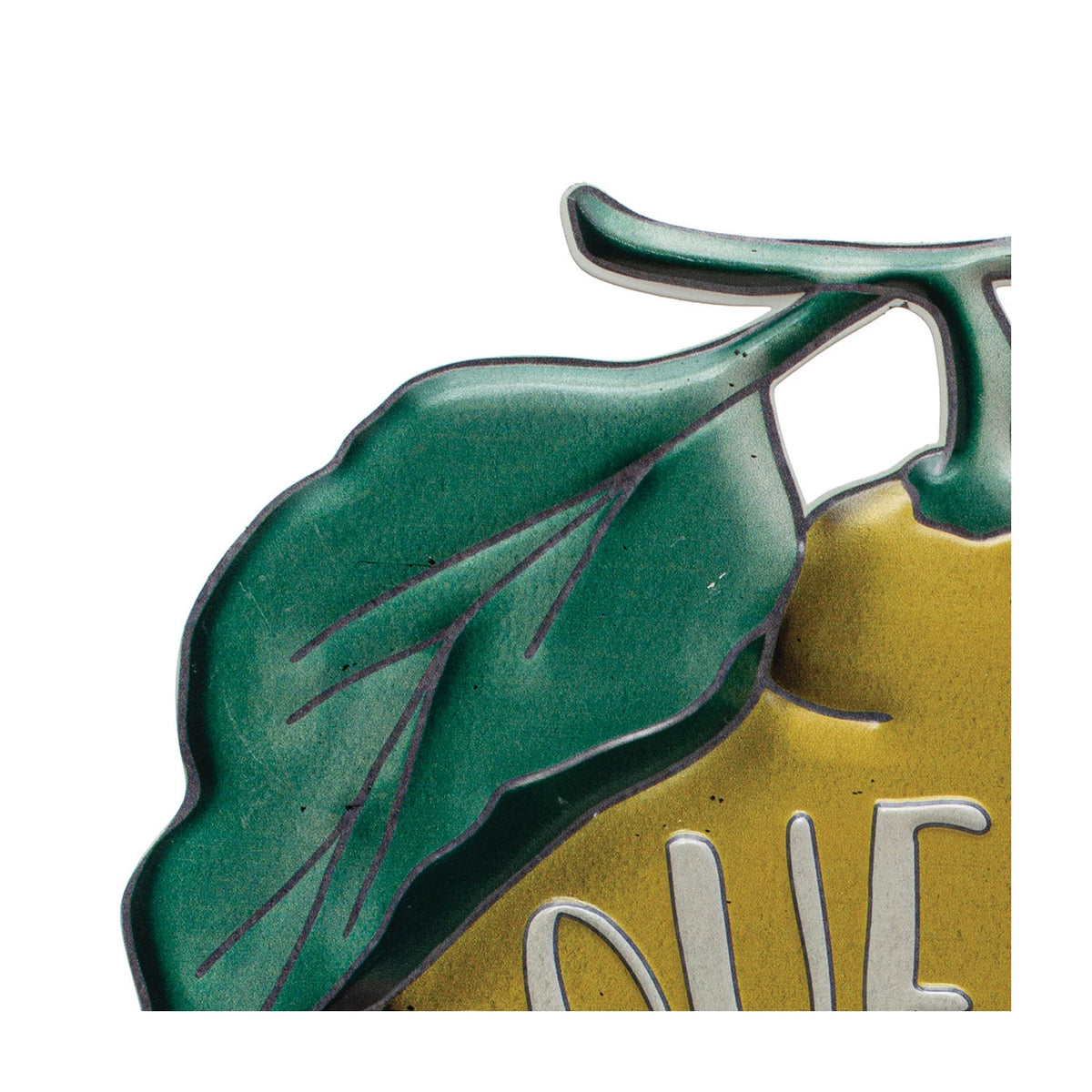 "Squeeze The Day" Embossed Metal Lemon Wall Hanging