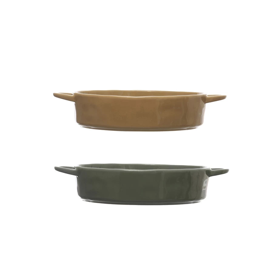 Stoneware 2 Quart Serving Bowl/Baker with Handles - 2 Colors