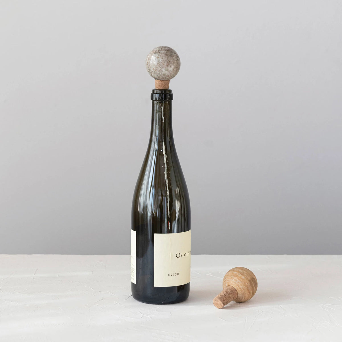 Marble & Cork Bottle Stopper - 2 Colors