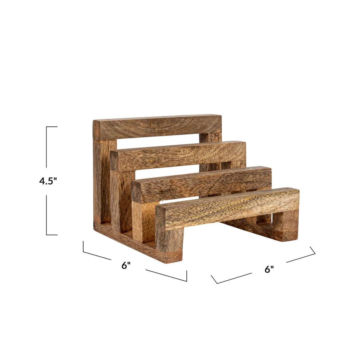 Natural Mango Wood Stand with 3 Sections