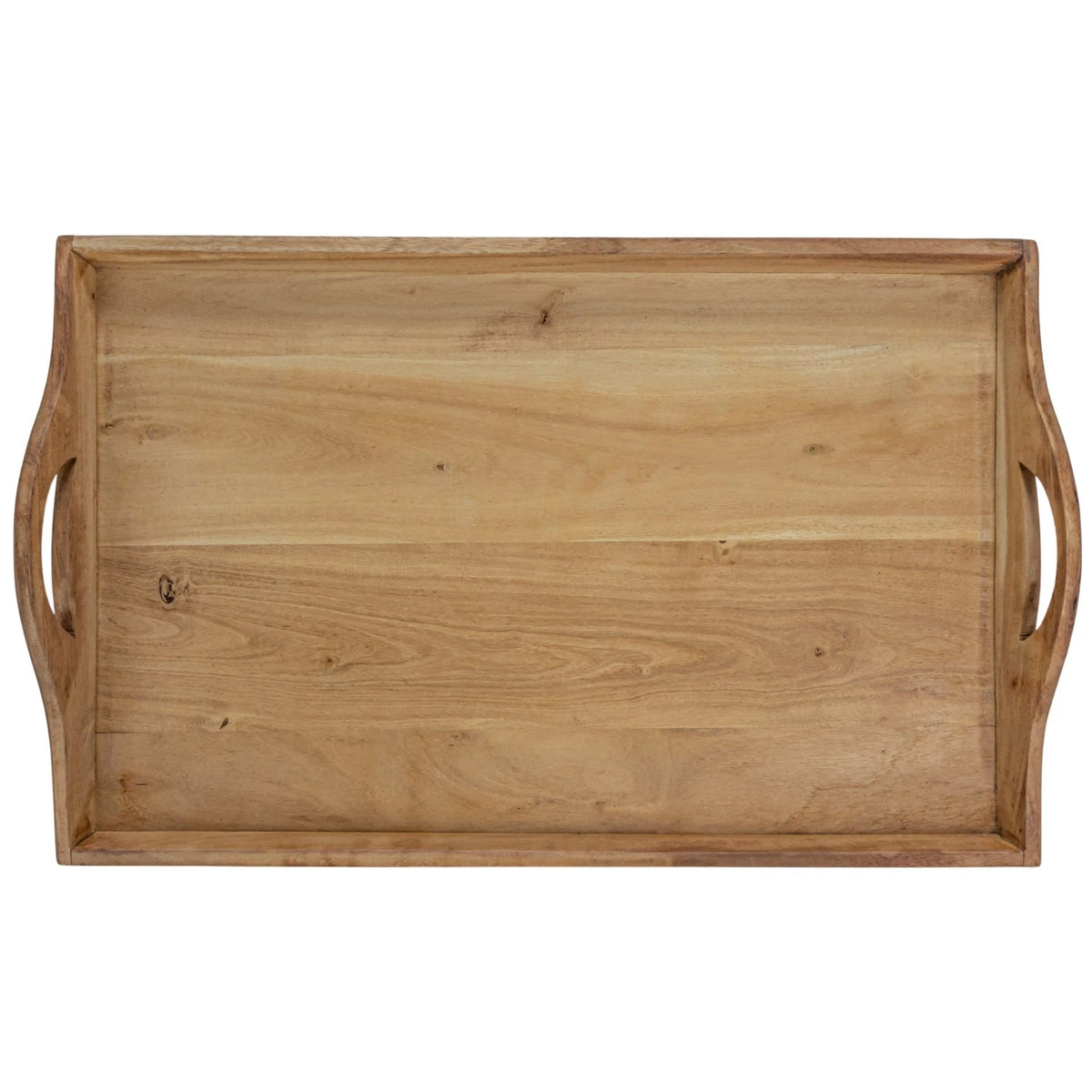 Rectangular Acacia Wood Tray with Handles - 3 Sizes