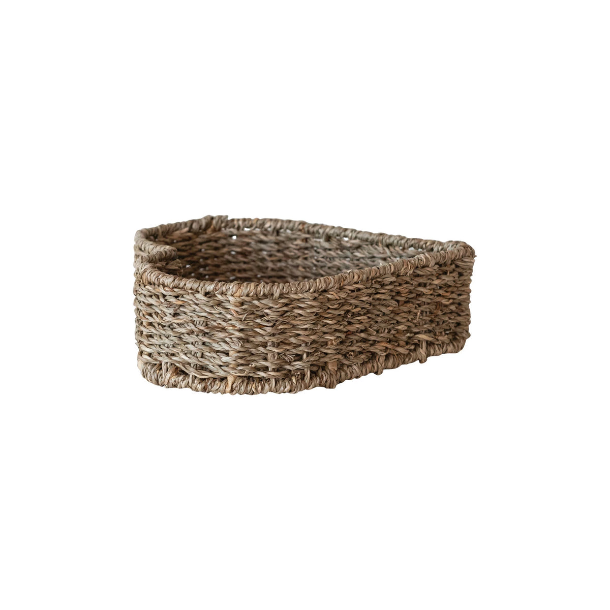 Hand-Woven Seagrass Heart Shaped Basket