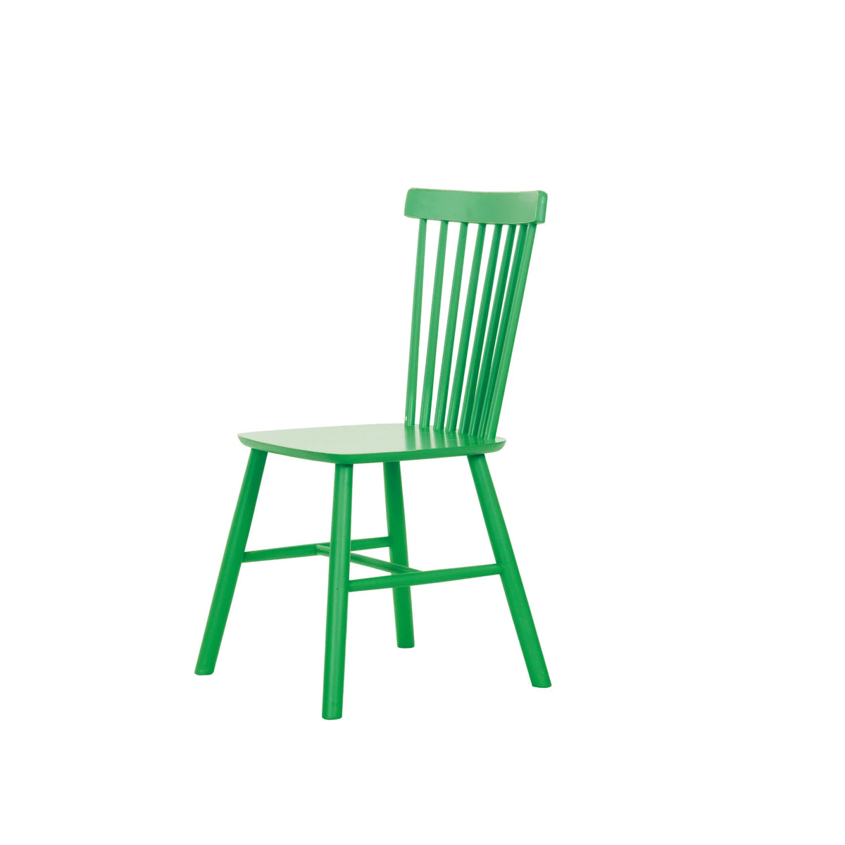Green Dining Chair with Slatted Back