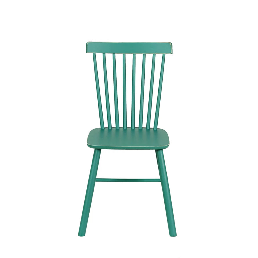 Turquoise Dining Chair with Slatted Back