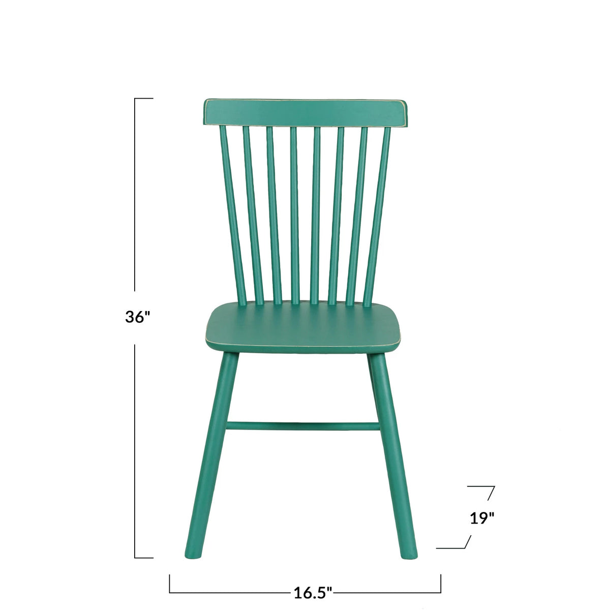 Turquoise Dining Chair with Slatted Back