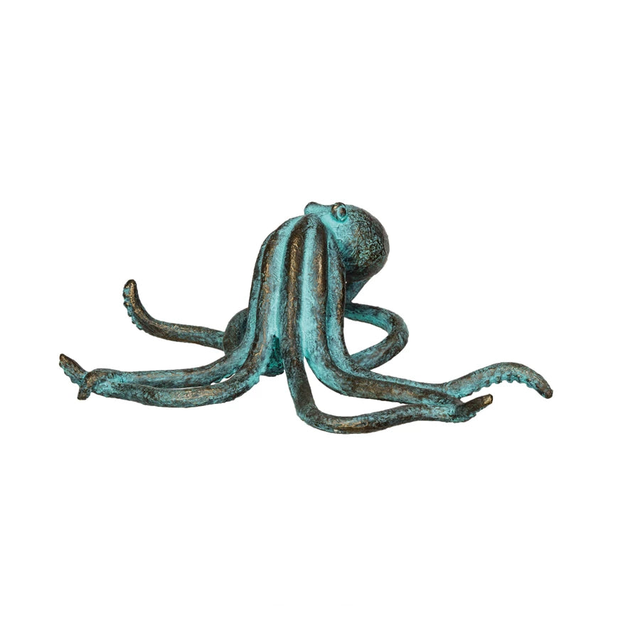 Verdigris Finish Resin Octopus
