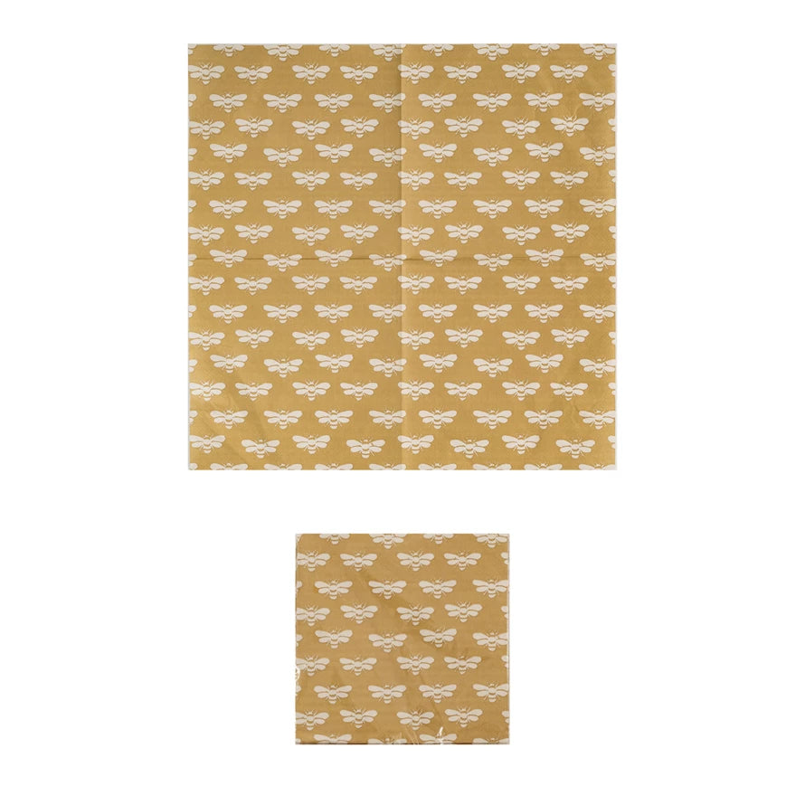 Bee Pattern 50 Piece Paper Napkins