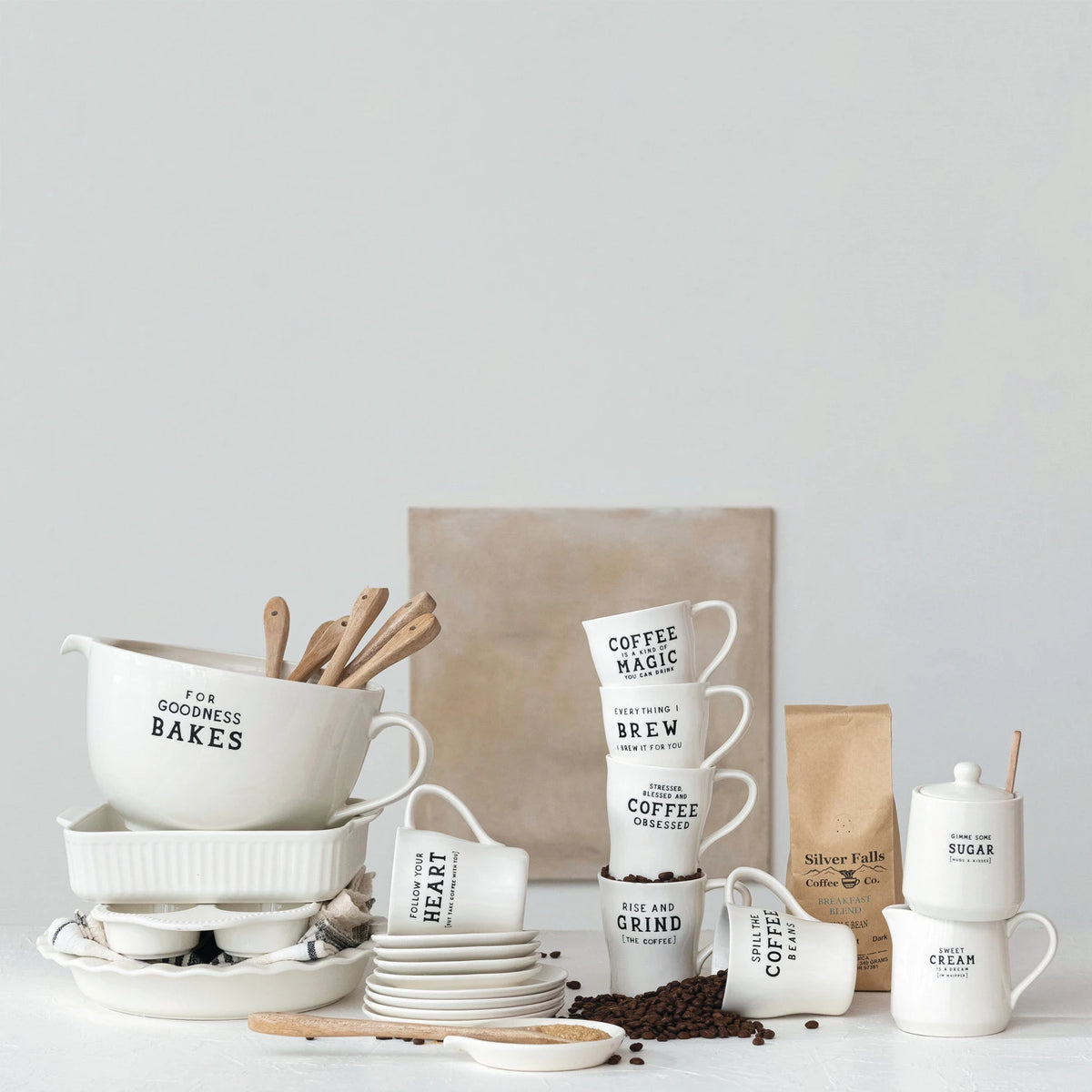 "For Goodness Bakes" 4 Quart Stoneware Batter Bowl