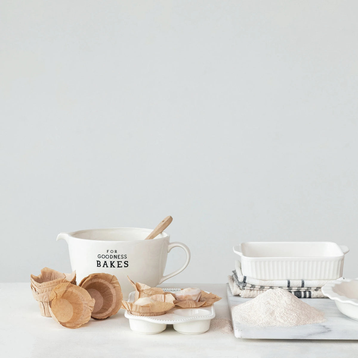 "For Goodness Bakes" 4 Quart Stoneware Batter Bowl