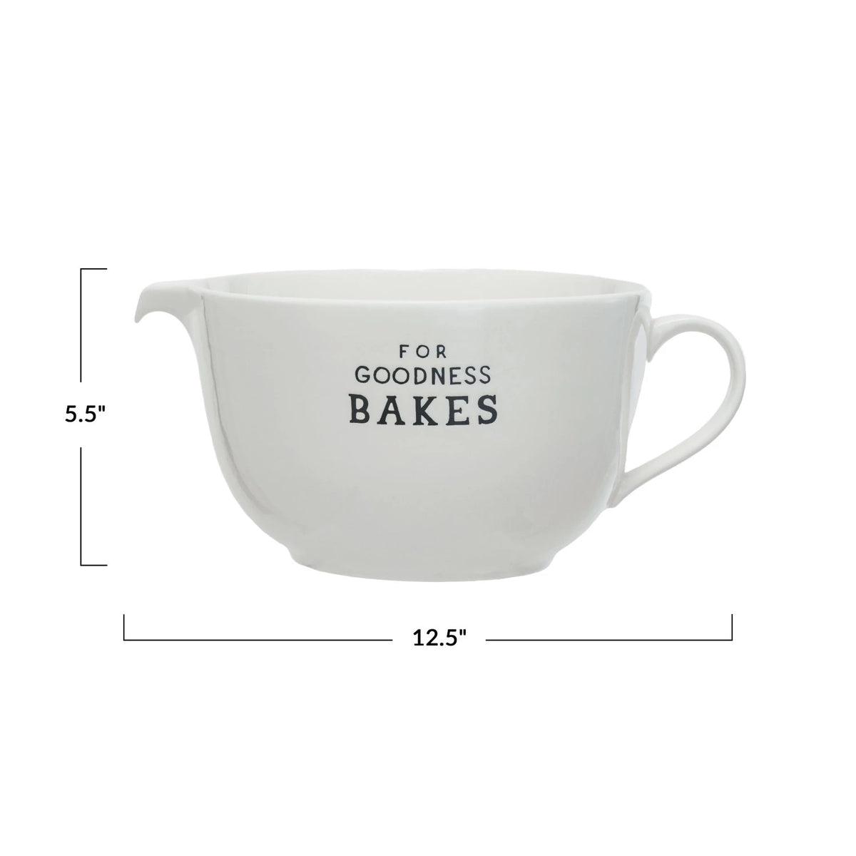 "For Goodness Bakes" 4 Quart Stoneware Batter Bowl