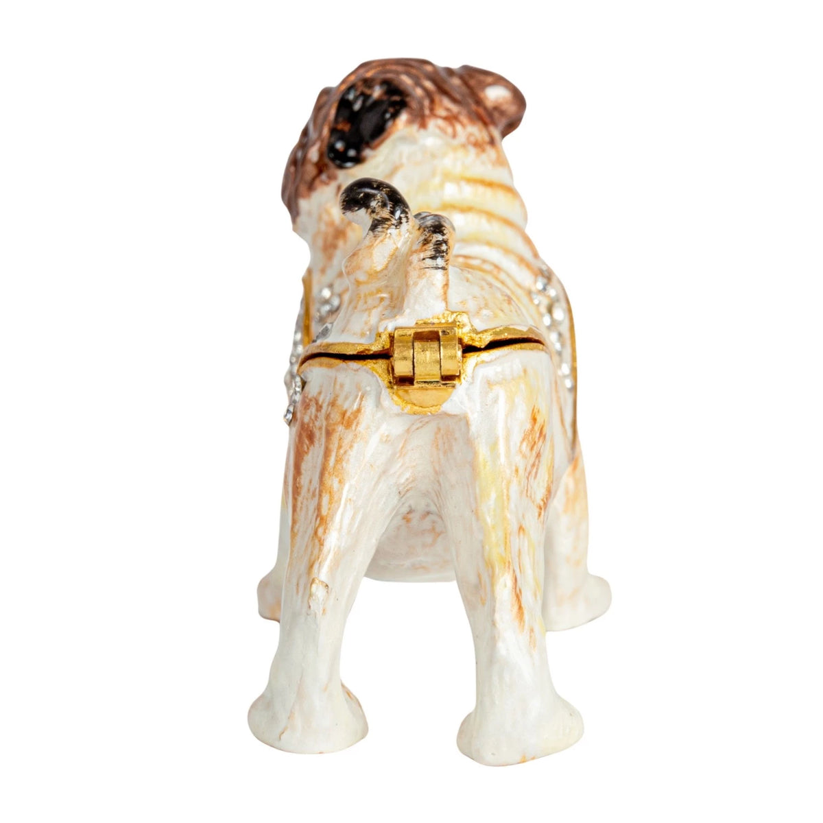 Enameled Metal Pug Shaped Trinket Box